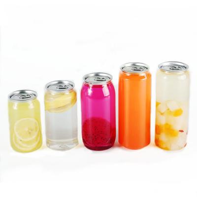 China Aluminum Lids Empty 350ml 500ml Round Plastic Drink Can Easy Open End Cans for sale