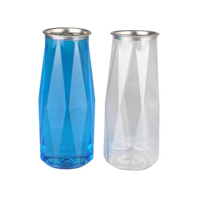 China Plastic Beverage Juice Milk Soft Drink Cans 500ml With Aluminum Easy Open Ends for sale
