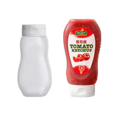China 330g Salad Sauce Condiment LDPE Plastic Squeeze Bottles With Flip Top Cap for sale