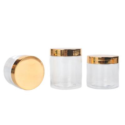 China 250ml Round Plastic Canisters Leakproof SGS PET Cosmetic Cream Jar With Gasket for sale