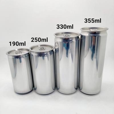 China Slim Empty 330 ml Soda Beverage Cans Custom Logo Aluminum Soft Drinks Cans for sale