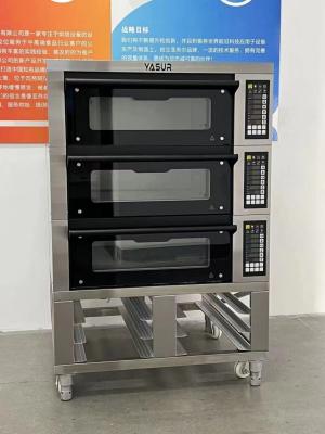 China Yasur 9 Tray Bakery Deck Oven Electric 300c 40x60 3 Deck Bakery Oven for sale