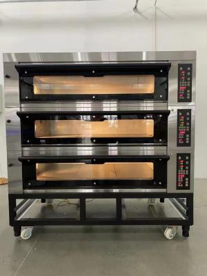 China 300c Electric Deck Oven 40x60cm Cookie 3 Deck 9 Tray Oven for sale