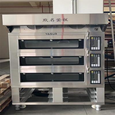 China 11kw Small Bakery Deck Oven European 6 Tray 3 Deck Pizza Oven 40X60cm for sale