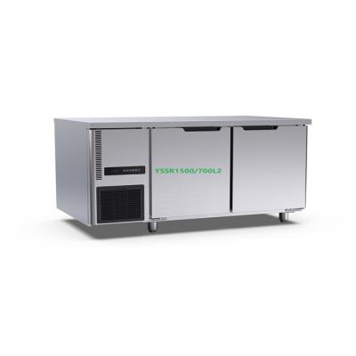 China 1500mm 2 Door Table Top Blast Freezer 460l Work Table Refrigerator for sale