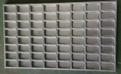 China 64 Cavities Large Aluminium Baking Tray NSF Jelly Bar Nonstick Snack Bar Tray for sale