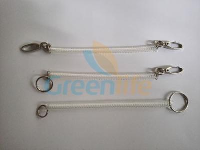 China Transparent Clear Color Light Weight Coil Extention Key Chain w/Custom OEM Different Hook/Buckle/Ring for sale