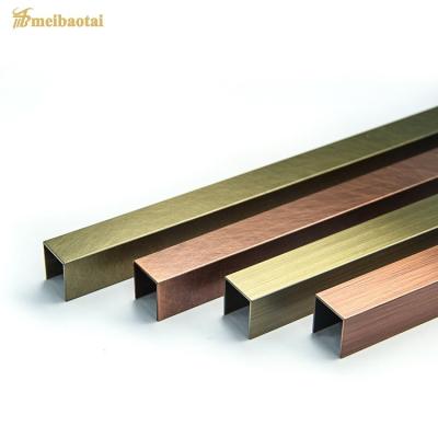 China Borda de canto exterior de Inox 304 de bronze de aço inoxidável da cor de cobre do perfil de 8FT U à venda