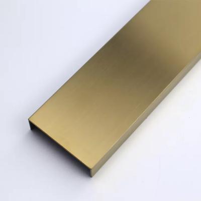 China Guarnição de aço inoxidável decorativa 15mm da telha U de PVD da guarnição de aço inoxidável do ouro à venda