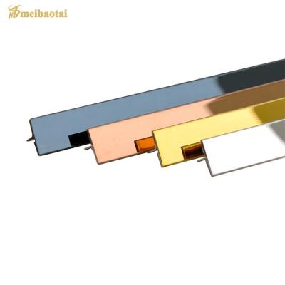 China Floor Accessories T6 * 8FT Stainless Steel Tile Trim Hairline Mirror Surface for sale
