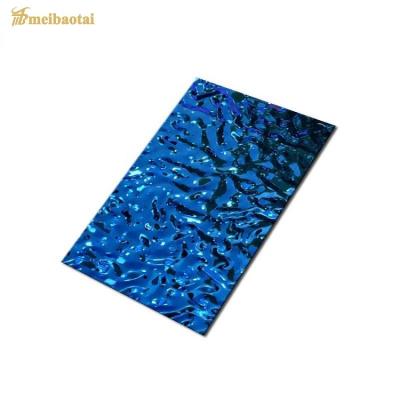 China Stainless Steel 4X8FT Water Ripple Metal Sheet For Ceiling Wall for sale