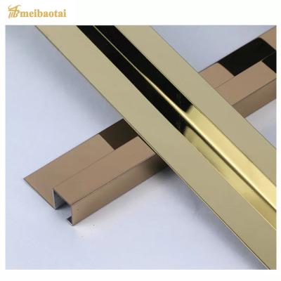 China Rose Gold Mirror Tile Trim Stainless Steel Customized Profile Decorate Wall for sale