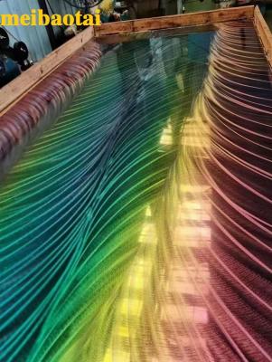 China Laser Pattern Rainbow Stainless Steel Sheet Office Hall Club Hotel Lobby Decoration for sale