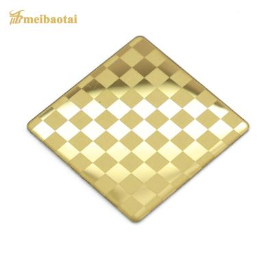 中国 8K Gold Mirror Etching Stainless Steel Sheet Cold Rolled SS Plate 販売のため