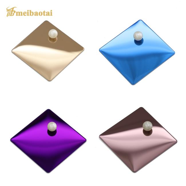 Rose gold colored stainless steel sheet surface