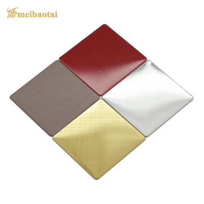 China 0.75mm Thickness Stainless Steel Sheet Red Color Hairline Brushed Decorative Rice Cooker for sale