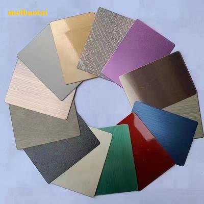 China PVD Color Coating Mirror Stain Brush Stainless Steel Sheet Decoration Plate for sale