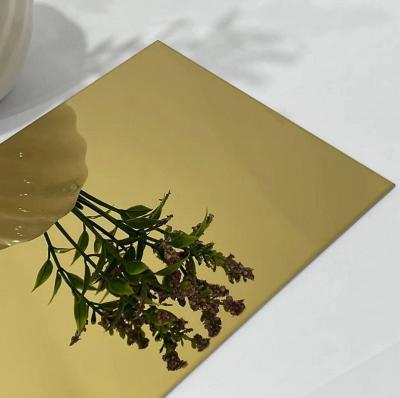 China Ss304 pvd coating Gold Mirror Stainless Steel Sheet Decoration Plate for sale
