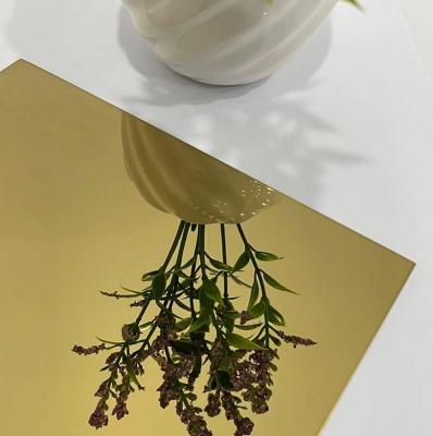 China Ss304 pvd coating Gold Mirror Stainless Steel Sheet Decoration Plate for sale