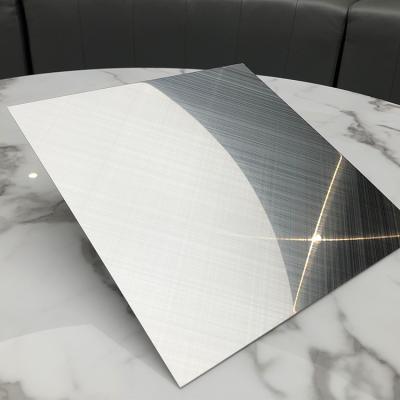 China Silver Mirror Cross Hairline Stainless Steel Sheet 1219x2438mm Plate for sale
