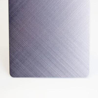 China Grey Cross Hairline Stainless Steel Sheet Four Feet Metal Plate for sale