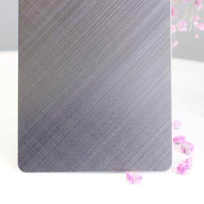 China Grey Cross Hairline Stainless Steel Sheet Four Feet Metal Plate for sale