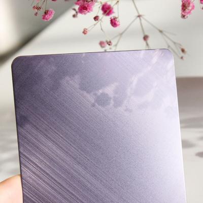 China PVD Violet Cross Hairline Stainless Steel Sheet Decorative Sheet for sale