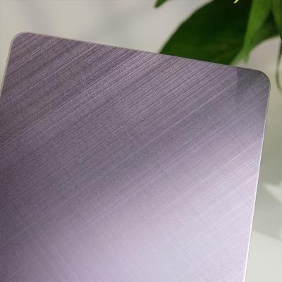 China PVD Violet Cross Hairline Stainless Steel Sheet Decorative Sheet for sale