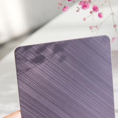 China PVD Violet Cross Hairline Stainless Steel Sheet Decorative Sheet for sale