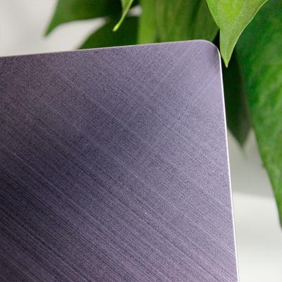 China PVD Violet Cross Hairline Stainless Steel Sheet Decorative Sheet for sale