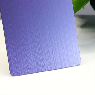 China PVD Violet Hairline Stainless Steel Sheet 201 Grade Decorative Sheet 1219x2438mm Size for sale