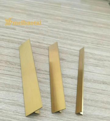 China Golden Coated Stainless Steel Tile Trim POSCO Material T Shape for sale