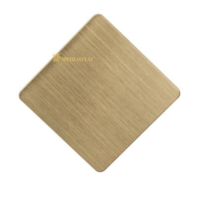 China Gold Hairline Finish Stainless Steel Sheet , DIN 4x10 Sheet Of Stainless Steel for sale