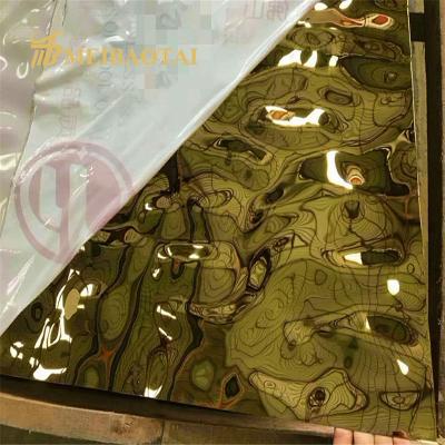 China Astm Water Ripple Stainless Steel Sheet Gold PVD Color Coating for sale