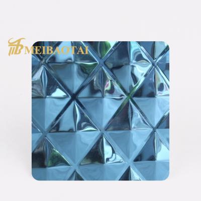 China Blue Pvd Coated Embossed Stainless Steel Sheet With 7C PVC Film for sale
