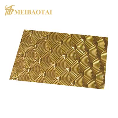 China 7C PVC Embossed Stainless Steel Sheet , Ss Golden Sheet 8ft Length for sale