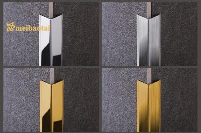 China Los 10FT L forman el ajuste negro de plata del borde de Rose Gold Mirror Hairline Tile del oro del ajuste de la teja en venta