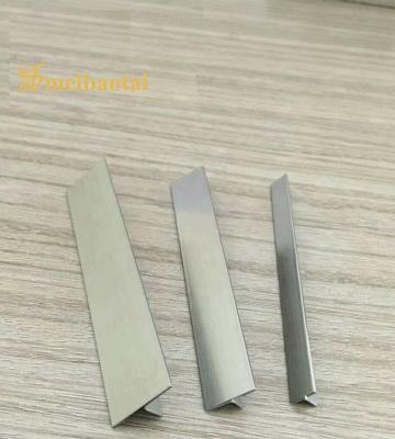 China T Shape Stainless Steel Bullnose Tile Trim T6 X 3048mm Silver Hairline Design for sale