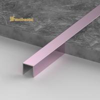 China Ajuste de acero inoxidable púrpura de la teja del borde del cuadrado, ajuste inoxidable del piso de acero de U15mm en venta