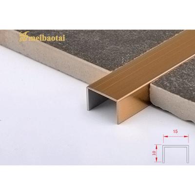 中国 ASTMのステンレス鋼のタイルのトリム12mmのステンレス鋼の床の端のトリム0.65mm 販売のため