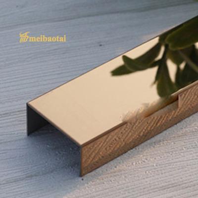 Chine PVD Rose Gold Color Coated Stainless Steel U Tile Trim For Floor Decorative à vendre