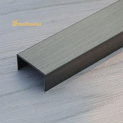 China 10mm Stainless Steel Metal Bullnose Border Edge Trim Hairline Surface for sale