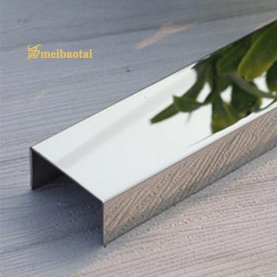 China U10 Tile Trim Brushed Stainless Steel 2438mm Length Multiusage PVD Coated for sale