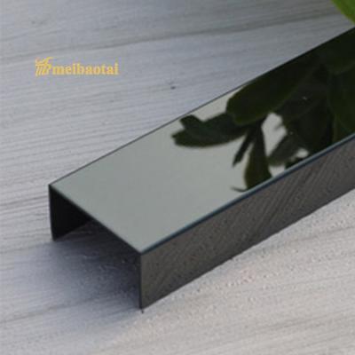 China PVD Brushed Stainless Steel Tile Trim U10 , JIS Stainless Tile Edge Trim for sale