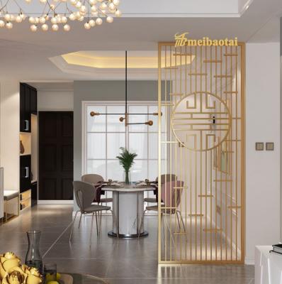 China Gold Decorative Metal Room Divider PVD Coated 1500mm X 3500mm Size for sale