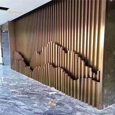 China Stainless  Steel  Room Divider  Bronze Hailrine Decoration Hotel Lobby Project List for sale