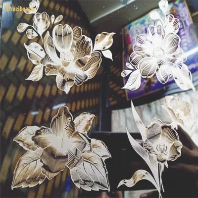 China 0.55mm Thickness Etched Stainless Steel Plate Polished Fower Pattern for sale