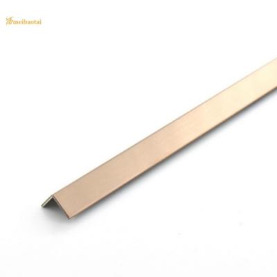 China 304 Stainless Steel Corner Edge Trim L Slot Gold Mirror Finished Decorative for sale