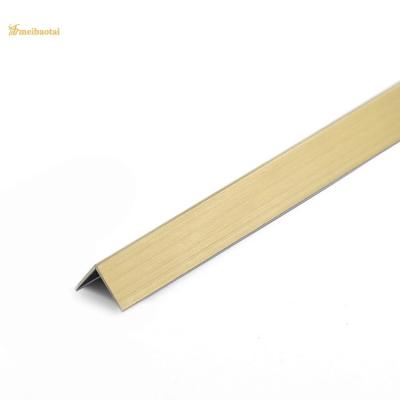 China PVD Gold Hairline Finish Stainless Steel Tile Trim Floor Transition Strip for sale