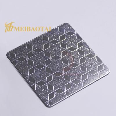 China 2438MM Length Embossed Stainless Steel Sheet Customize Polygon Pattern for sale